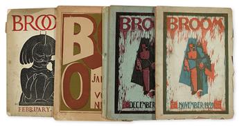 ART JOURNALS.  BROOM.  Loeb, Harold A; editor. Broom: An International Magazine of the Arts. Group of 10 issues (includes duplicate).